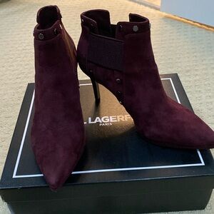 Karl Lagerfeld suede booties